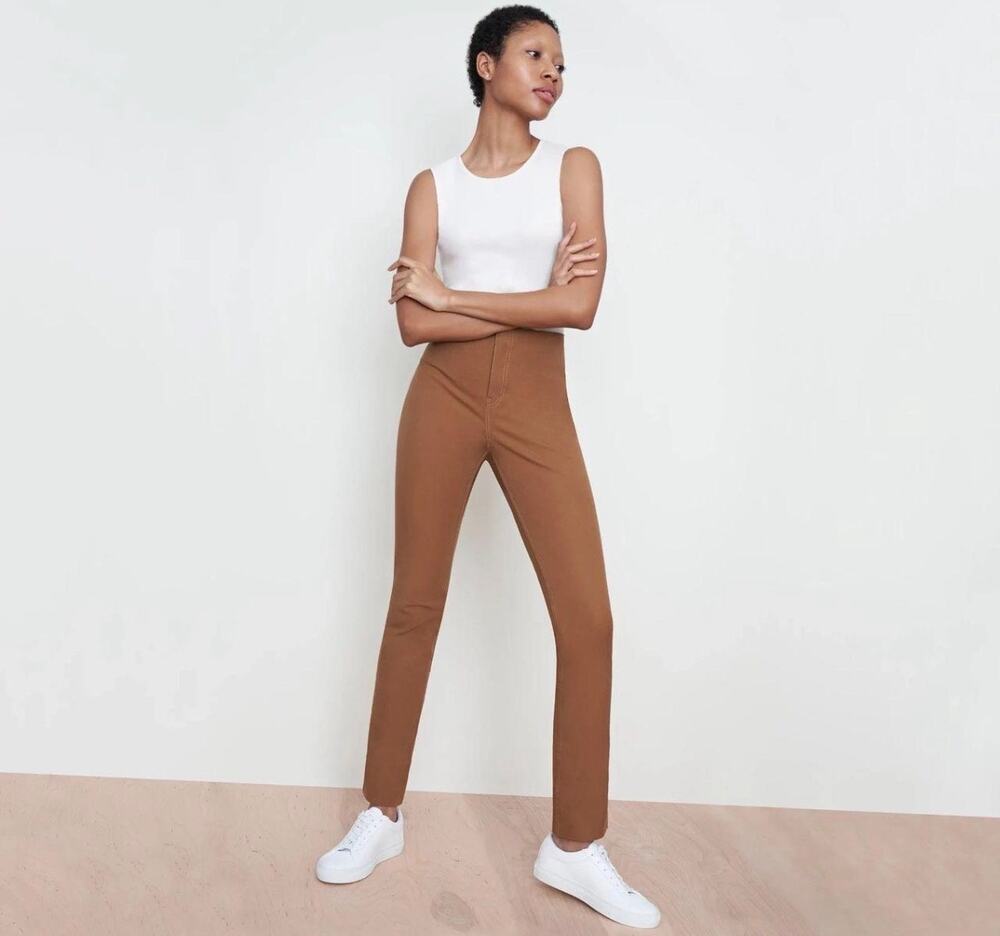 M.M.LaFleur Classic The Hockney Straight Leg Jean in Ochre Brown Size 10